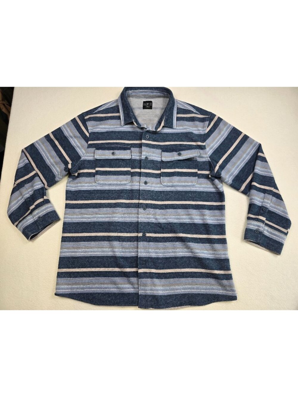 Caliville Mens XXL Blue Striped Long Sleeve Button-Up Shirt